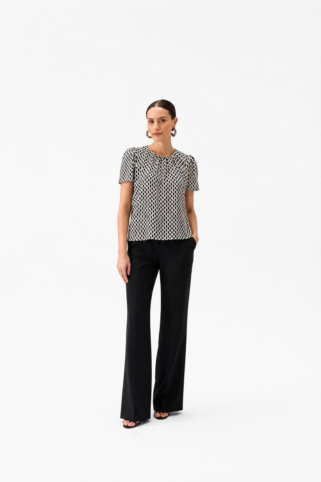 Blusa Estampada C/ Pregas Frontais