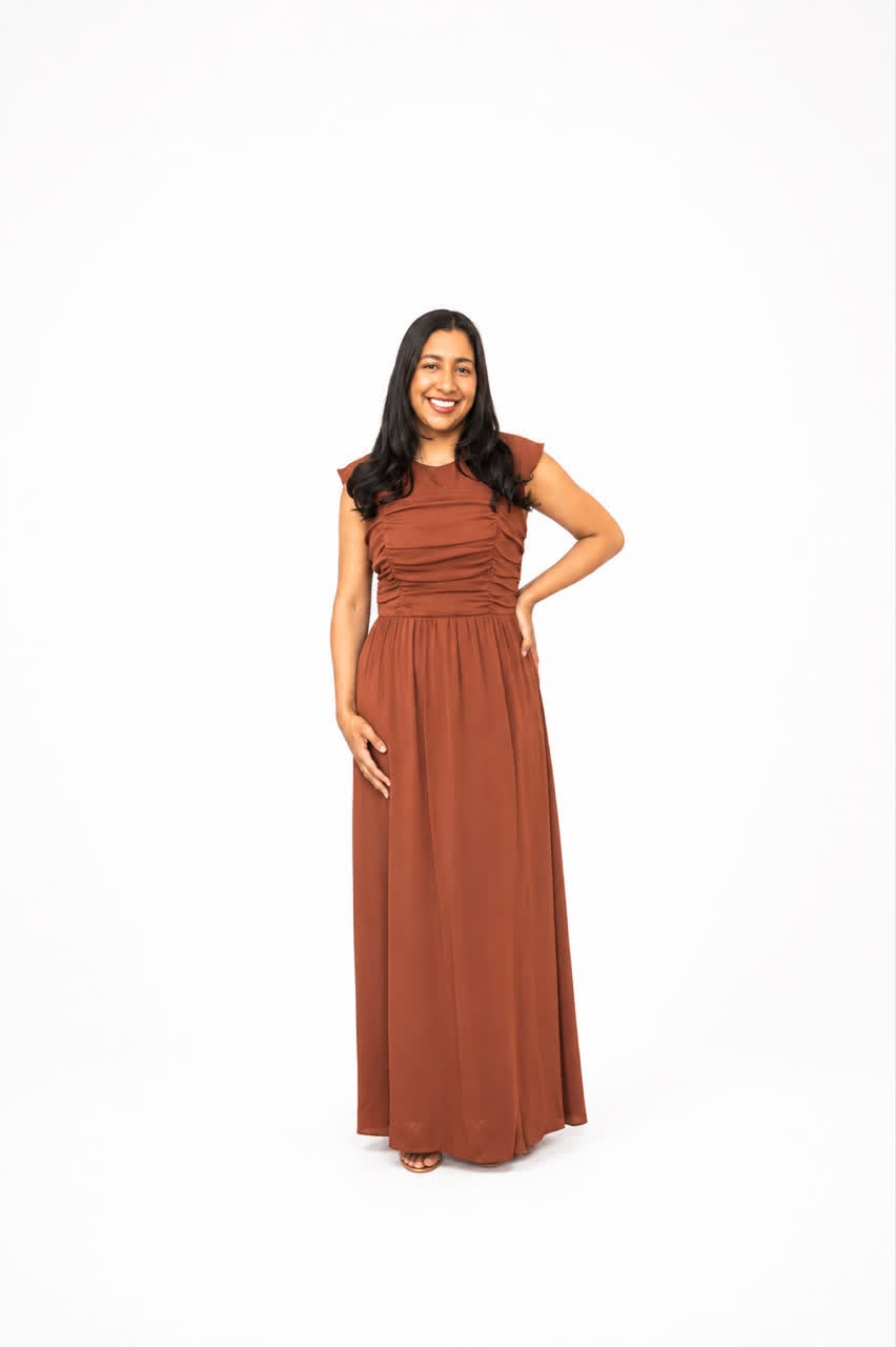 Vestido Longo c/ drapeado frontal