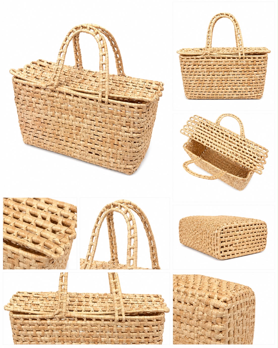 Bolsa tramada tipo cesta