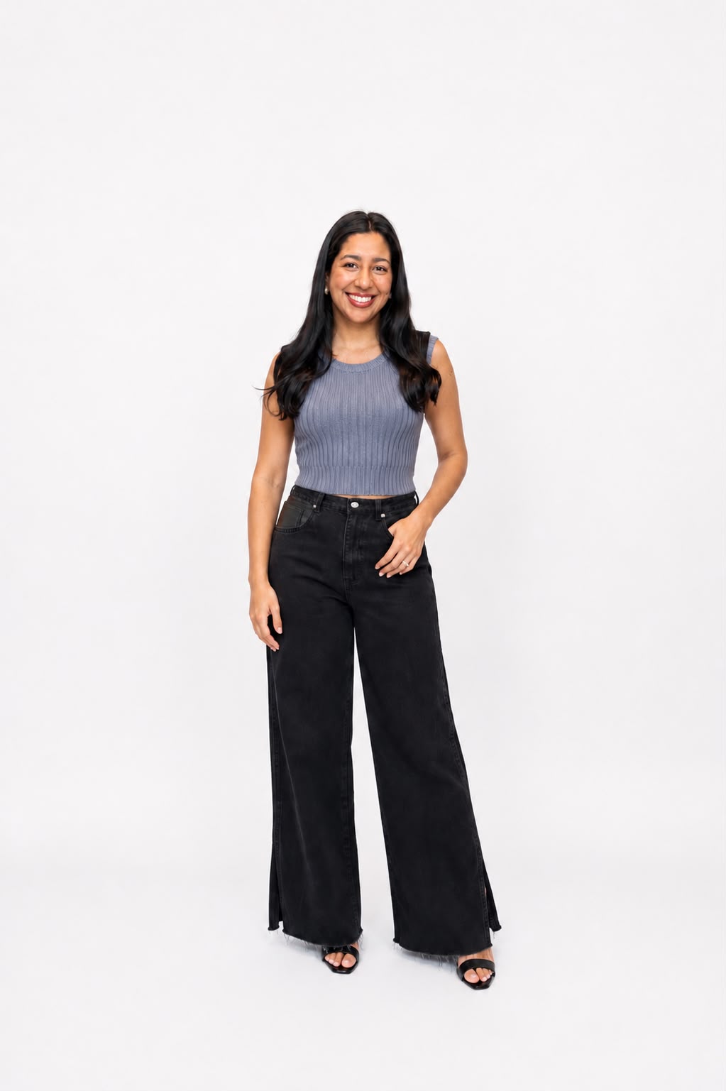 Blusa Canelada Sem Mangas