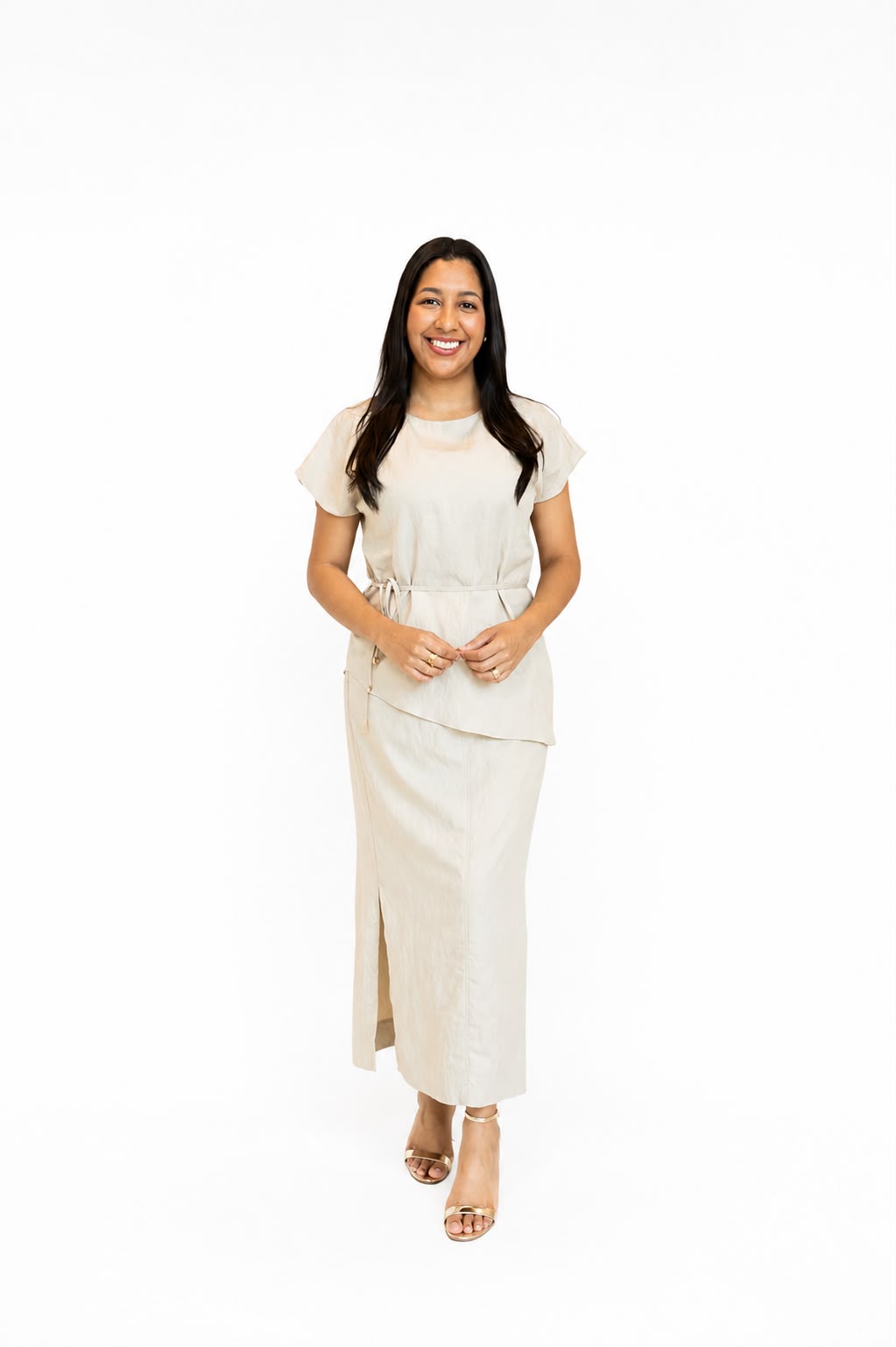 Conjunto Alfaiataria Saia Lápis e blusa c/amarração