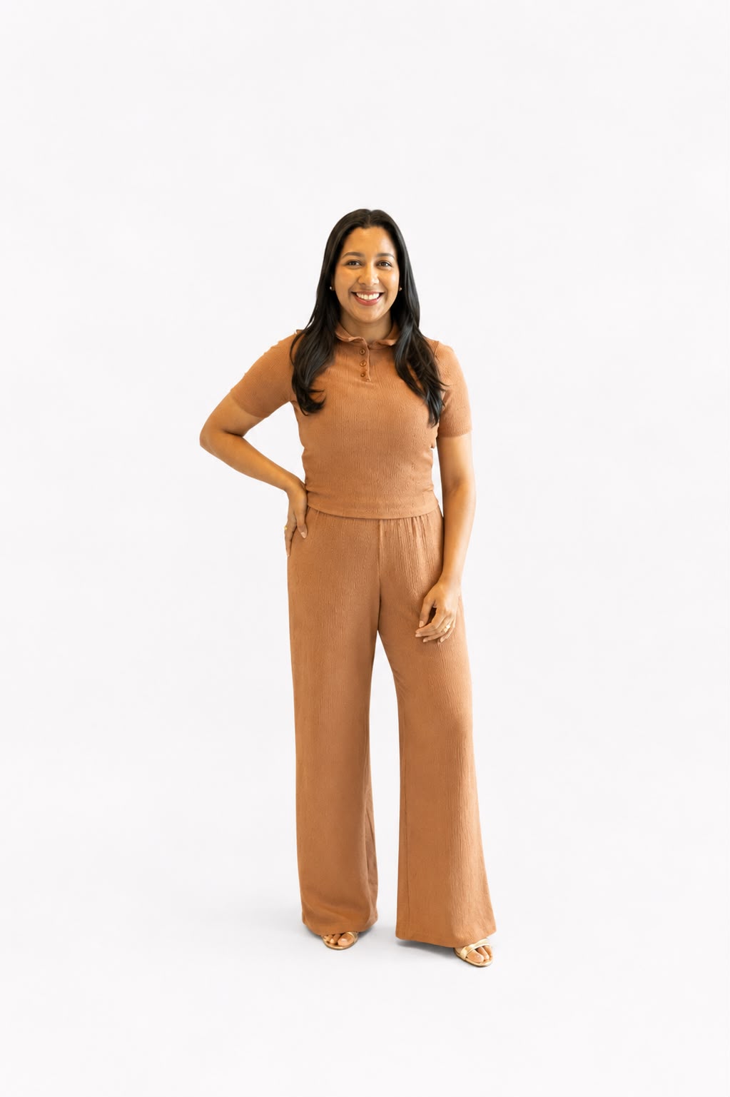 Conjunto Blusa Polo e Calça Pantalona