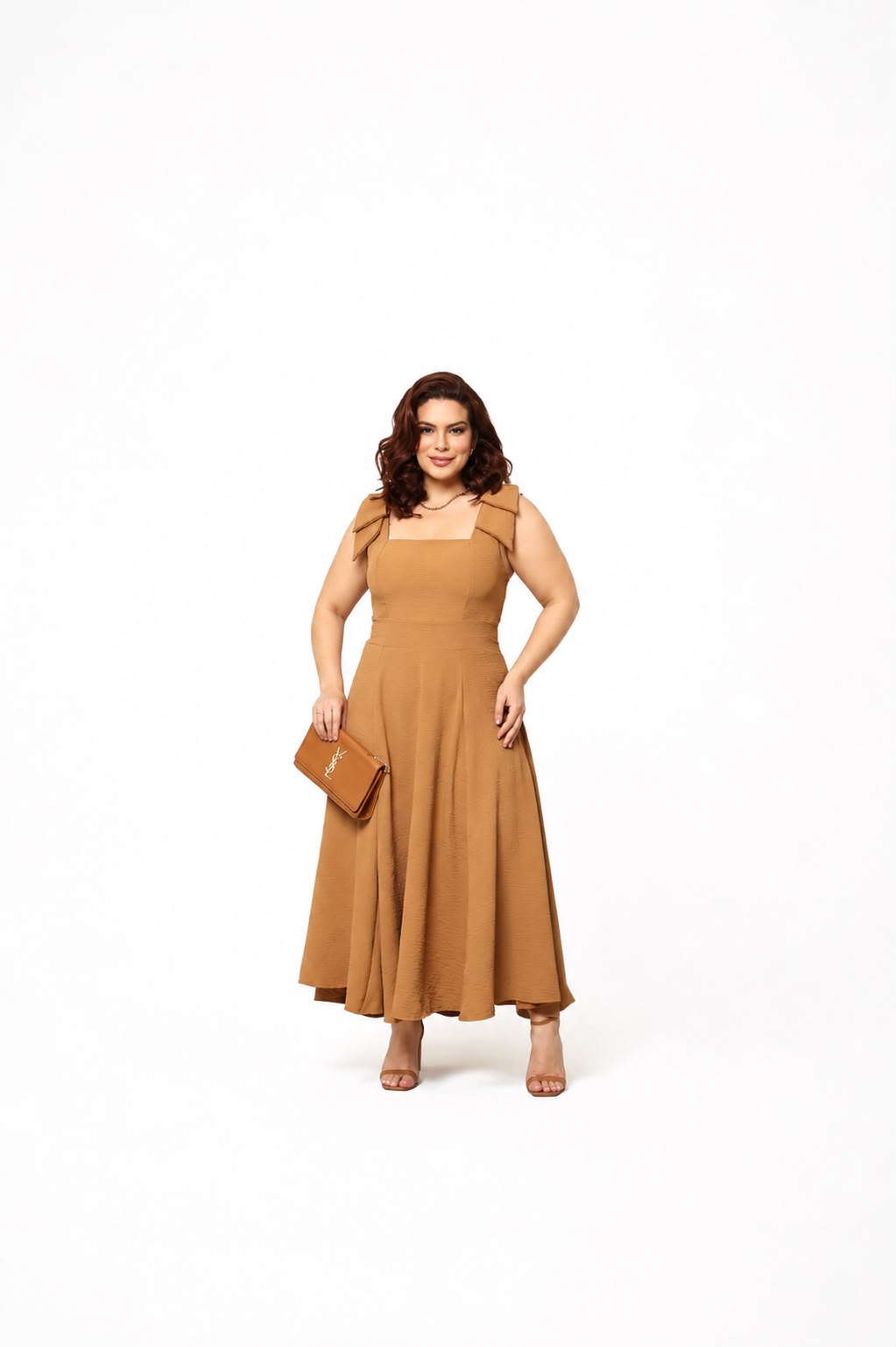 Vestido C/ Laço Nos Ombros