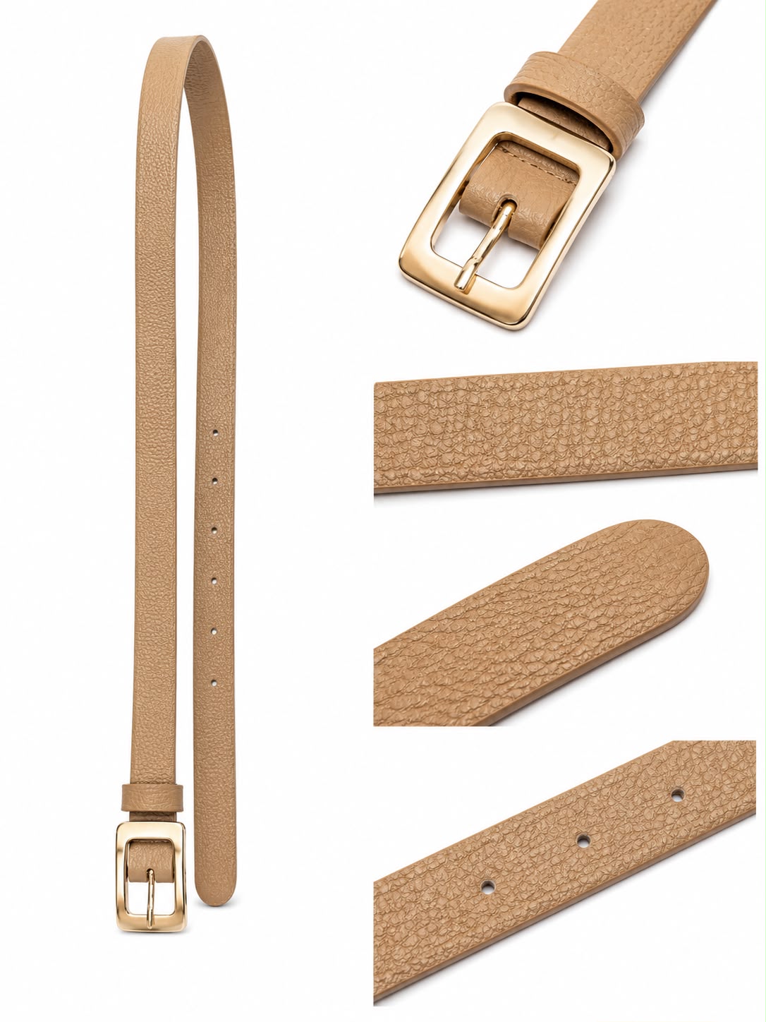 Cinto fino c/ fivela retangular