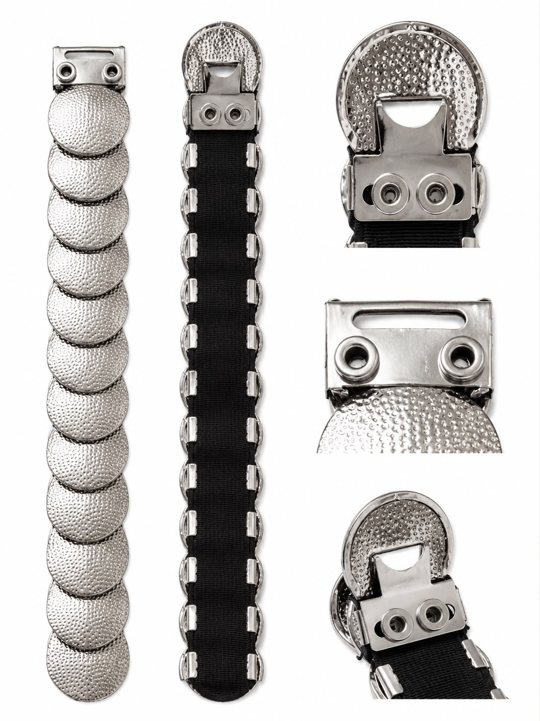 Cinto de metal c/ detalhes de discos