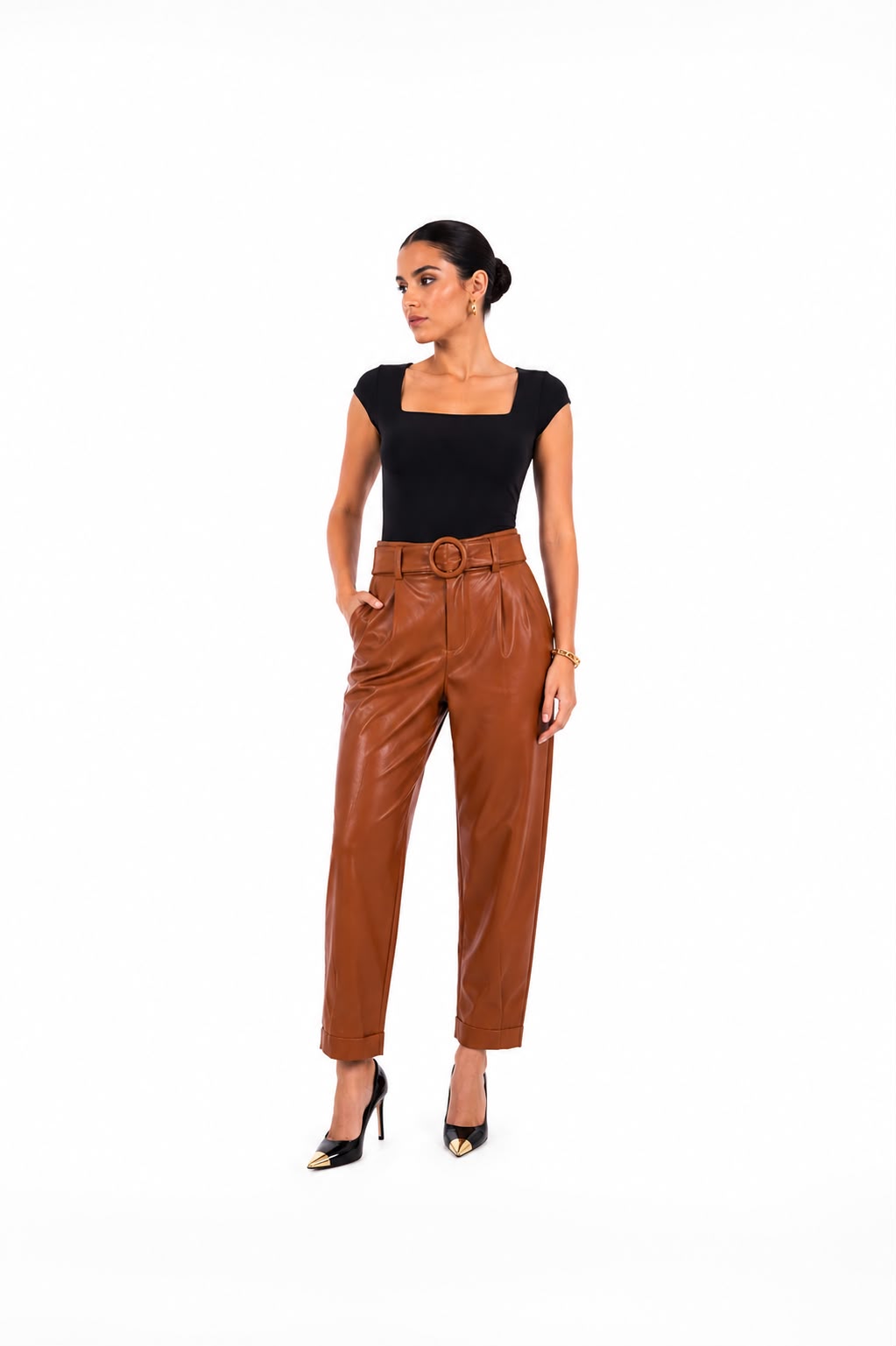 Calça Couro Sintico